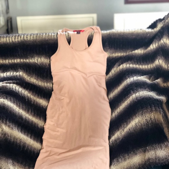 Hot Kiss Long Nude/Tan  Sleeveless Bodycon Dress - Picture 7 of 8